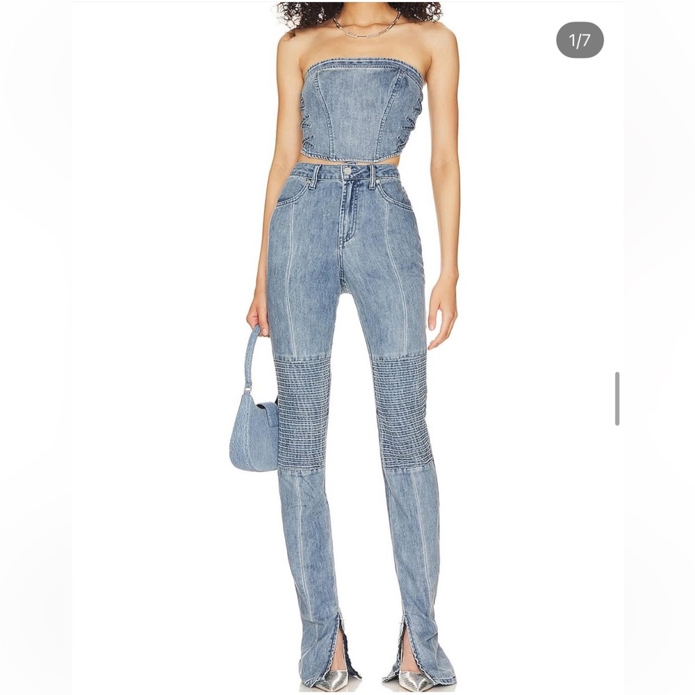 AFRM Corset & Moto Denim Set
